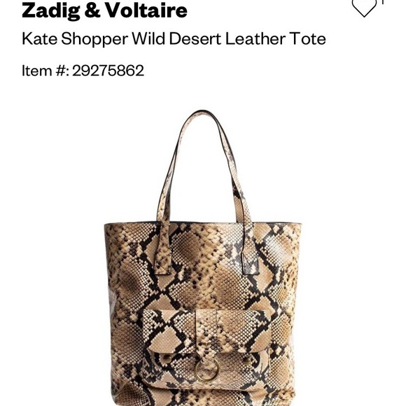 Brand new Zadig & Voltaire tote in snakeskin-effect calfskin - Picture 1 of 8